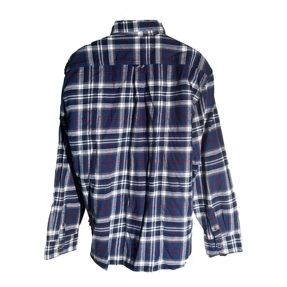JACHS Men's Long Sleeve Button Down‎ Plaid Shirt Blue 2XL